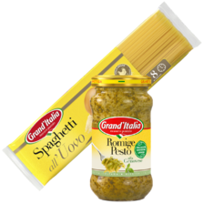 Grand’Italia pasta all’uovo
pak/zak à 250/500 gram
of pesto
potje à 90/185 gram